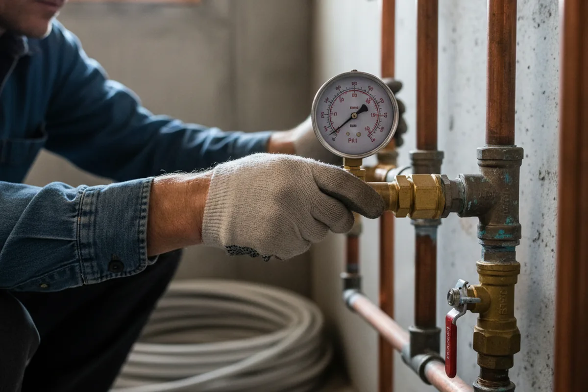 Pressure testing a repaired line during Water Line Repair in Bon Secour
